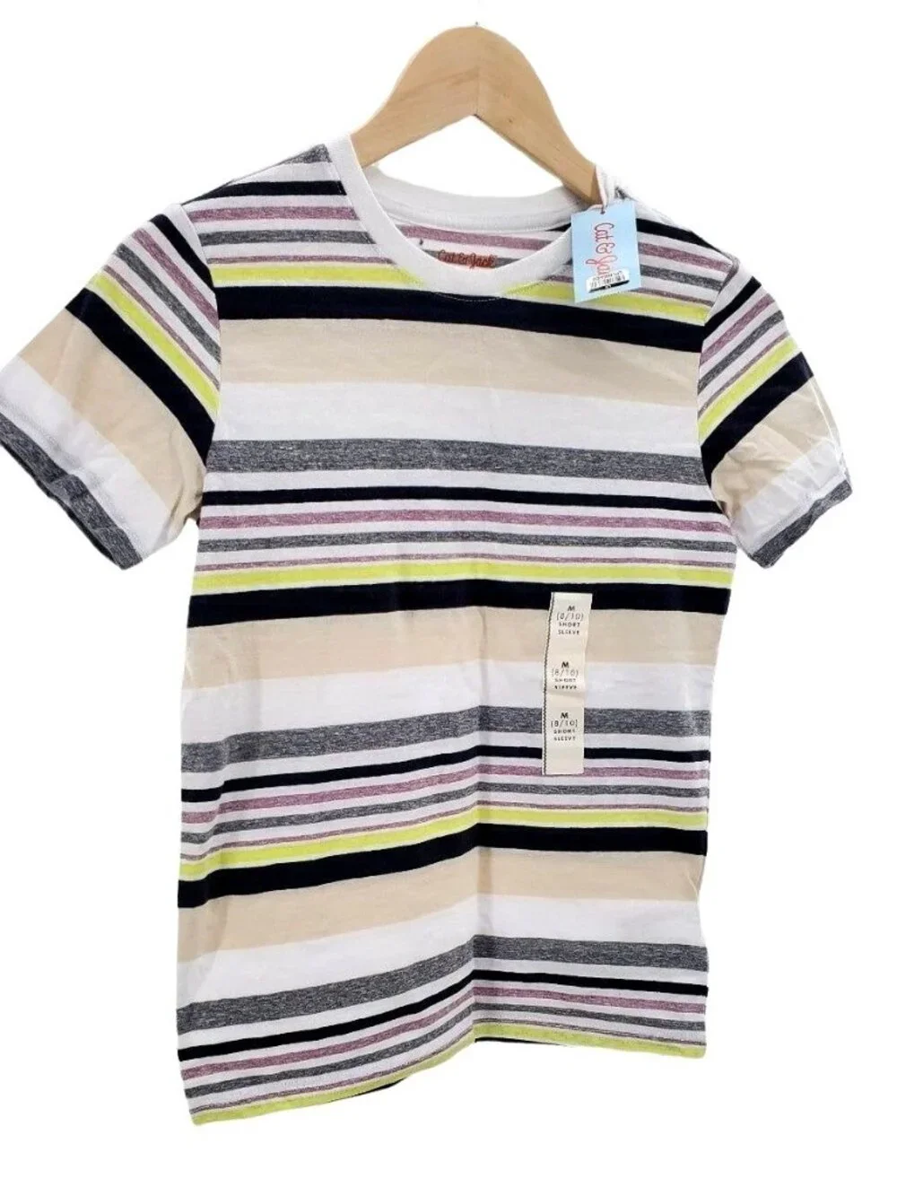 Cat & Jack S 6/7 Boys T-shirt Stripe Lightweight Short Sleeve Top Classic